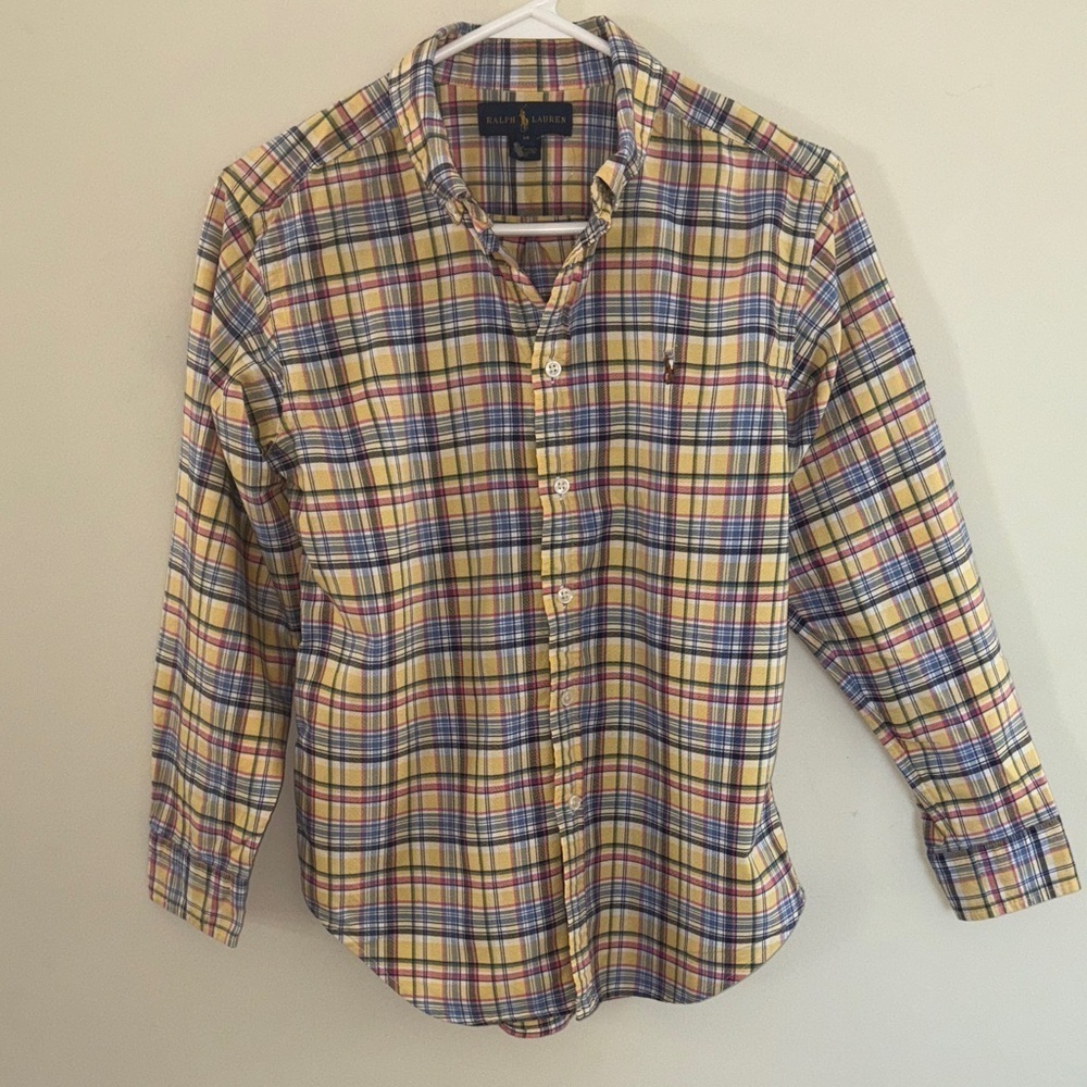 Polo by Ralph Lauren Kids Yellow and Blue Plaid Shirt